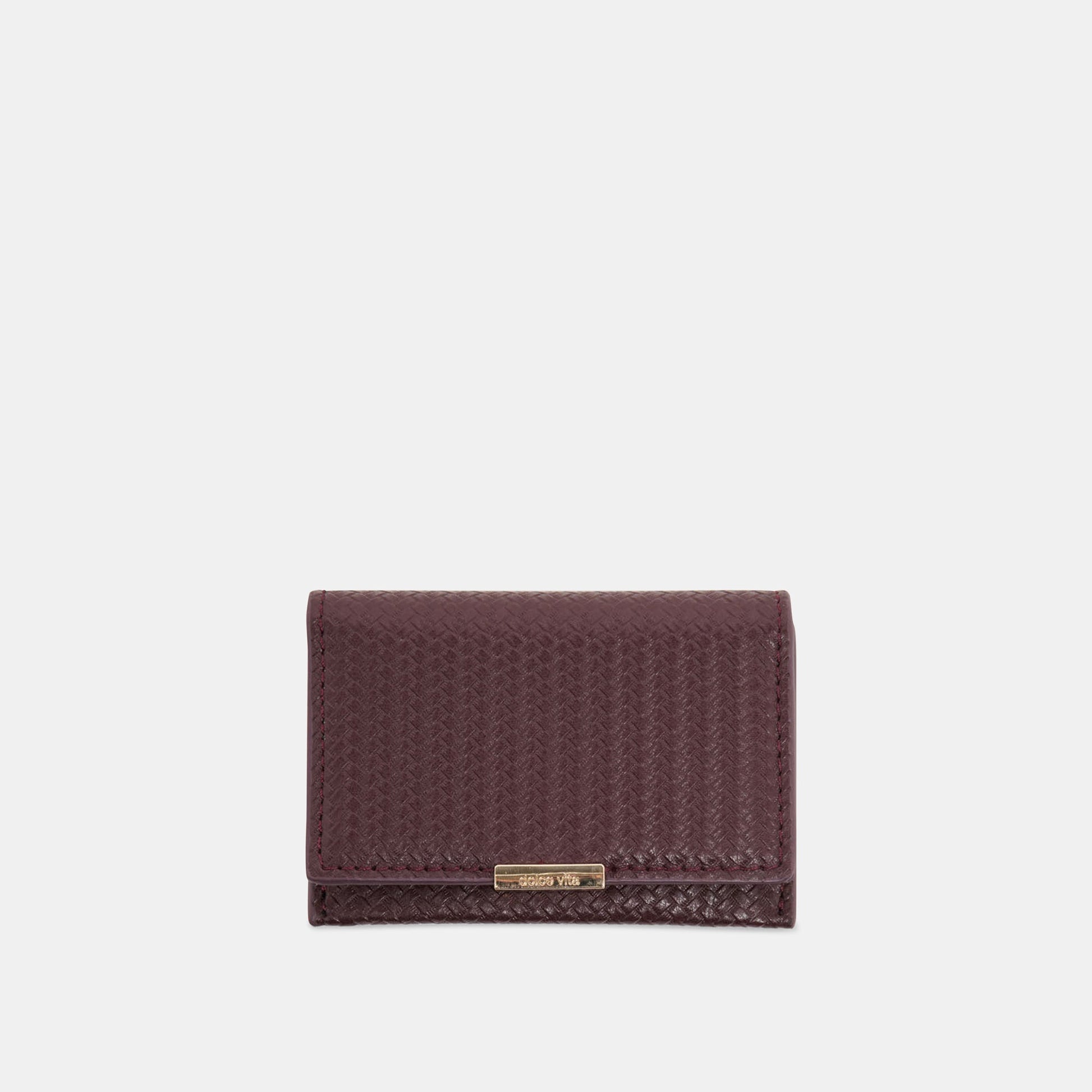 Mini-Me Burgundy Woven Stella Wallet Dolce Vita