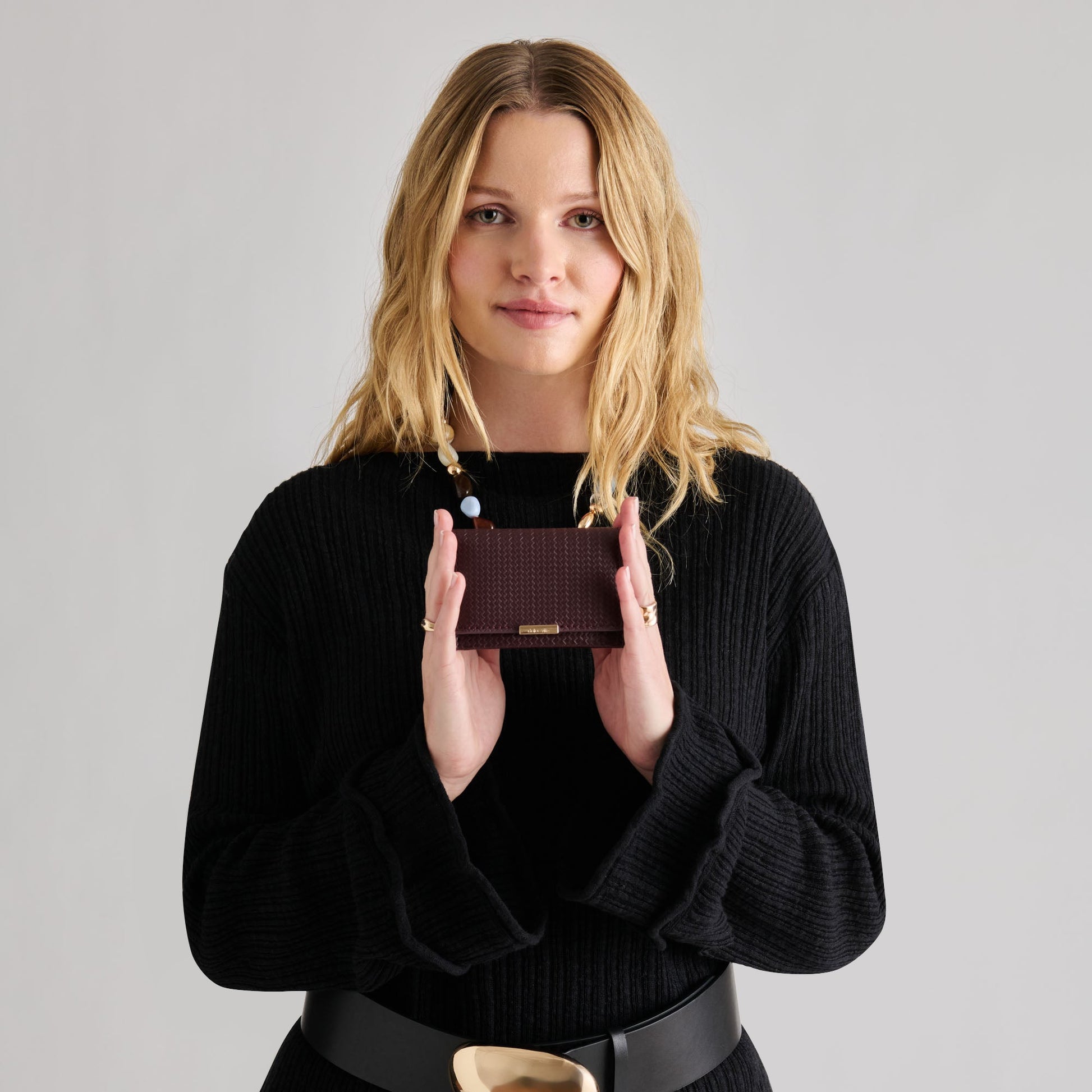 Mini-Me Burgundy Woven Stella Wallet Dolce Vita