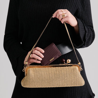 Mini-Me Burgundy Woven Stella Wallet Dolce Vita