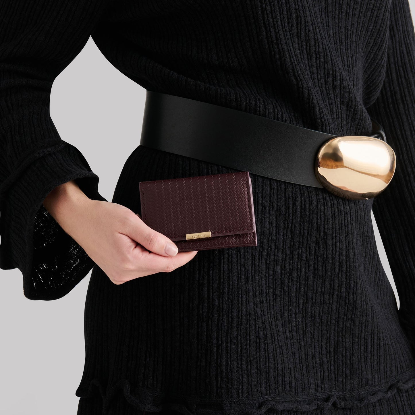Mini-Me Burgundy Woven Stella Wallet Dolce Vita
