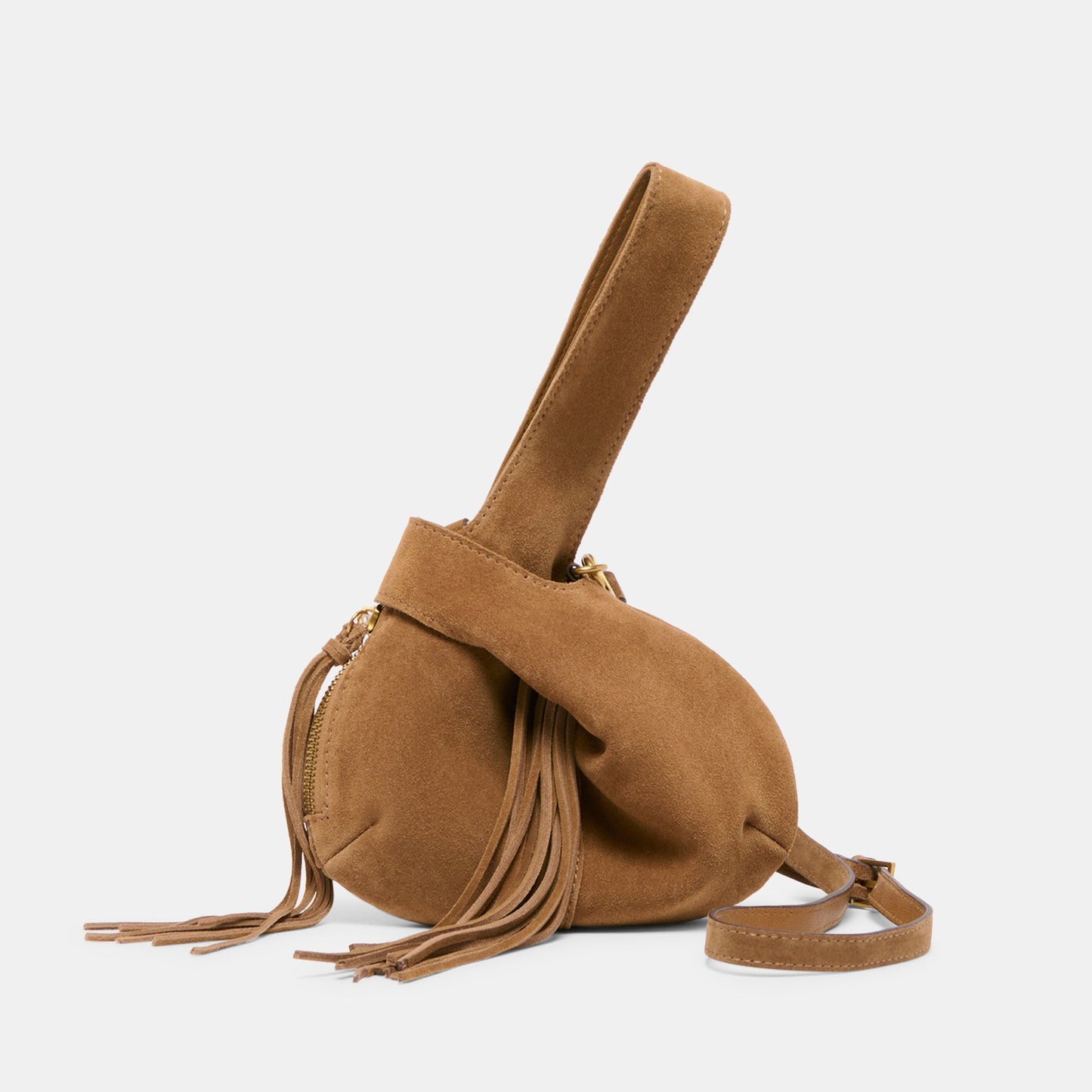 Zury Camel Suede Handbag Dolce Vita