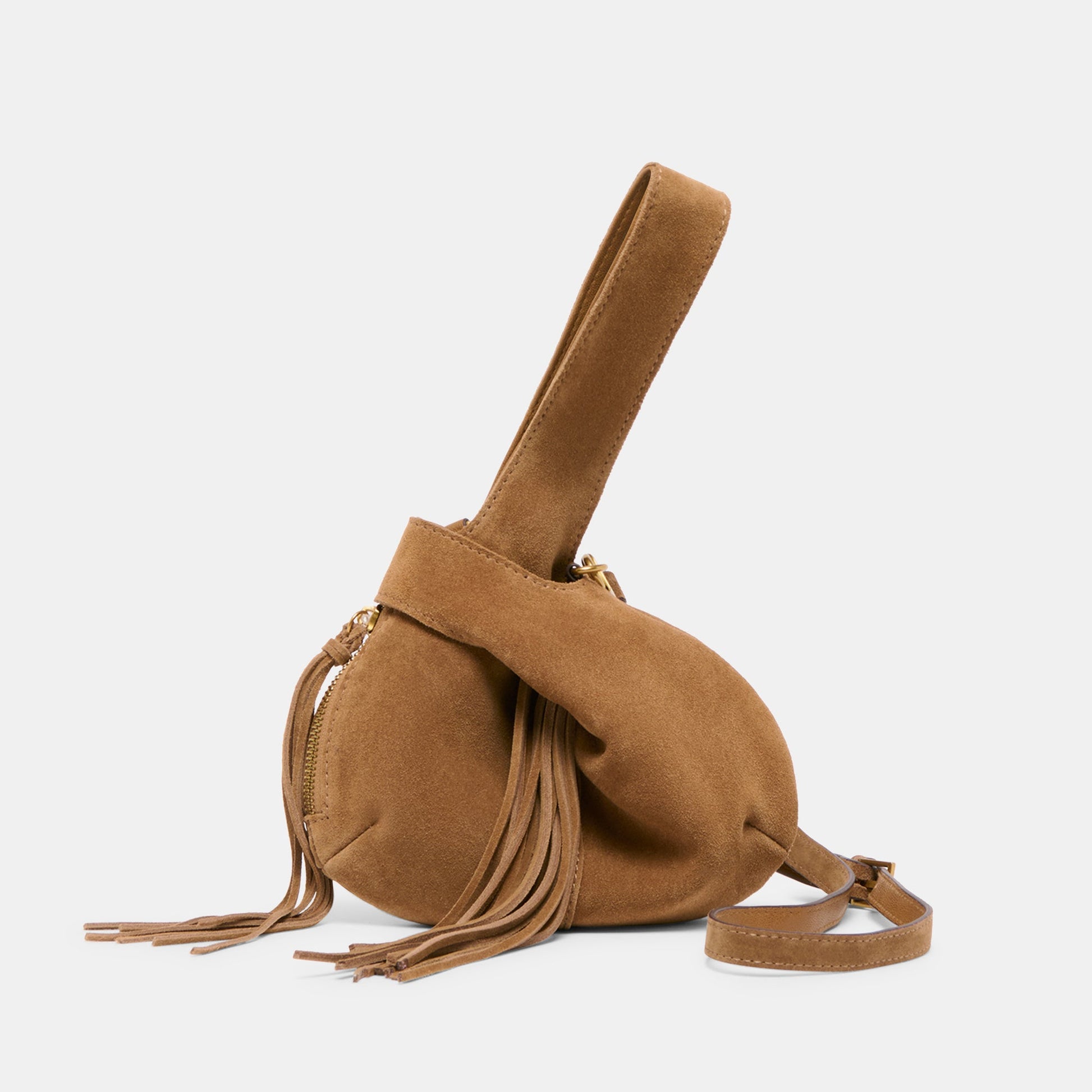 Zury Camel Suede Handbag Dolce Vita