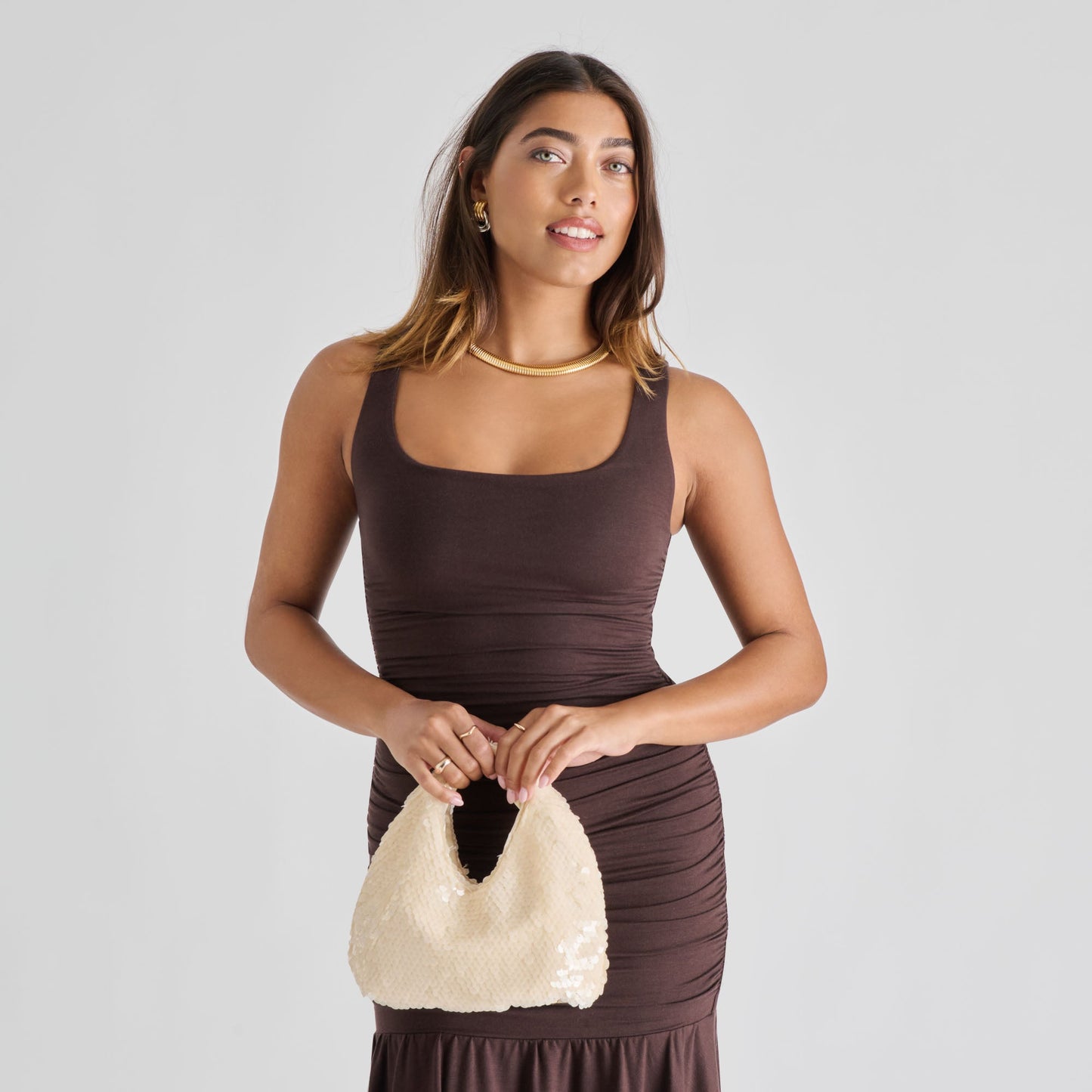 Dahlia Sequin Ivory Sequin Handbag Dolce Vita
