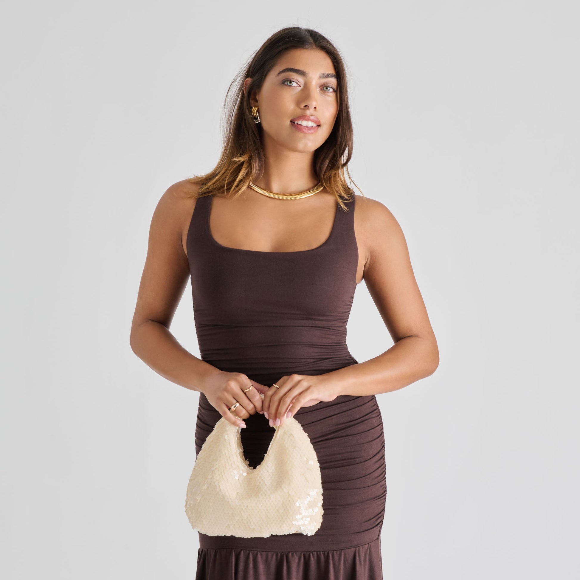 Dahlia Sequin Ivory Sequin Handbag Dolce Vita