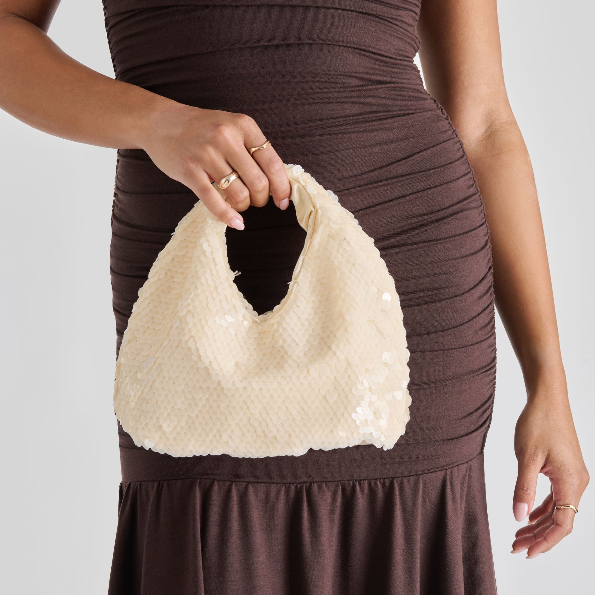 Dahlia Sequin Ivory Sequin Handbag Dolce Vita