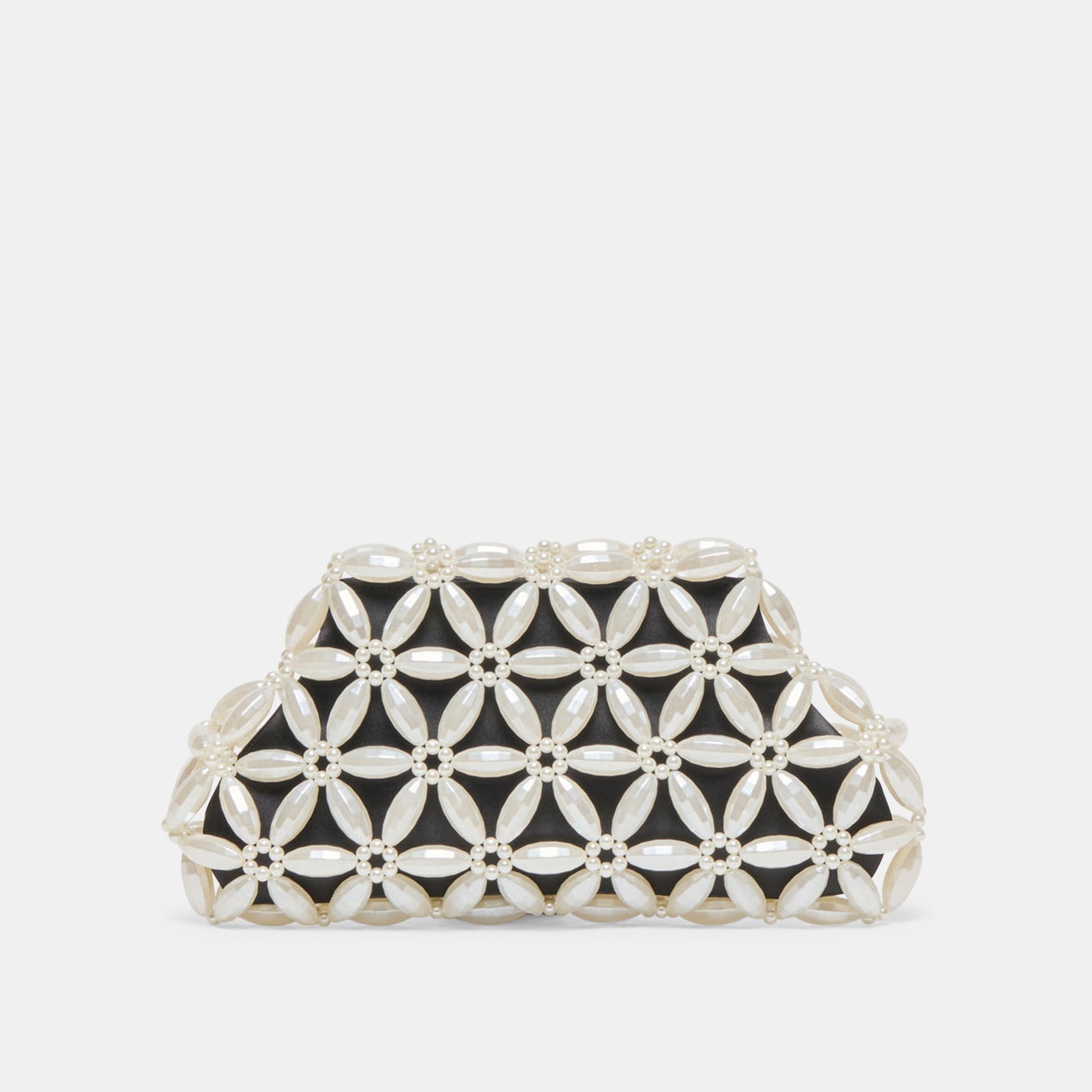 Marlow Black Satin Pearl Clutch Dolce Vita