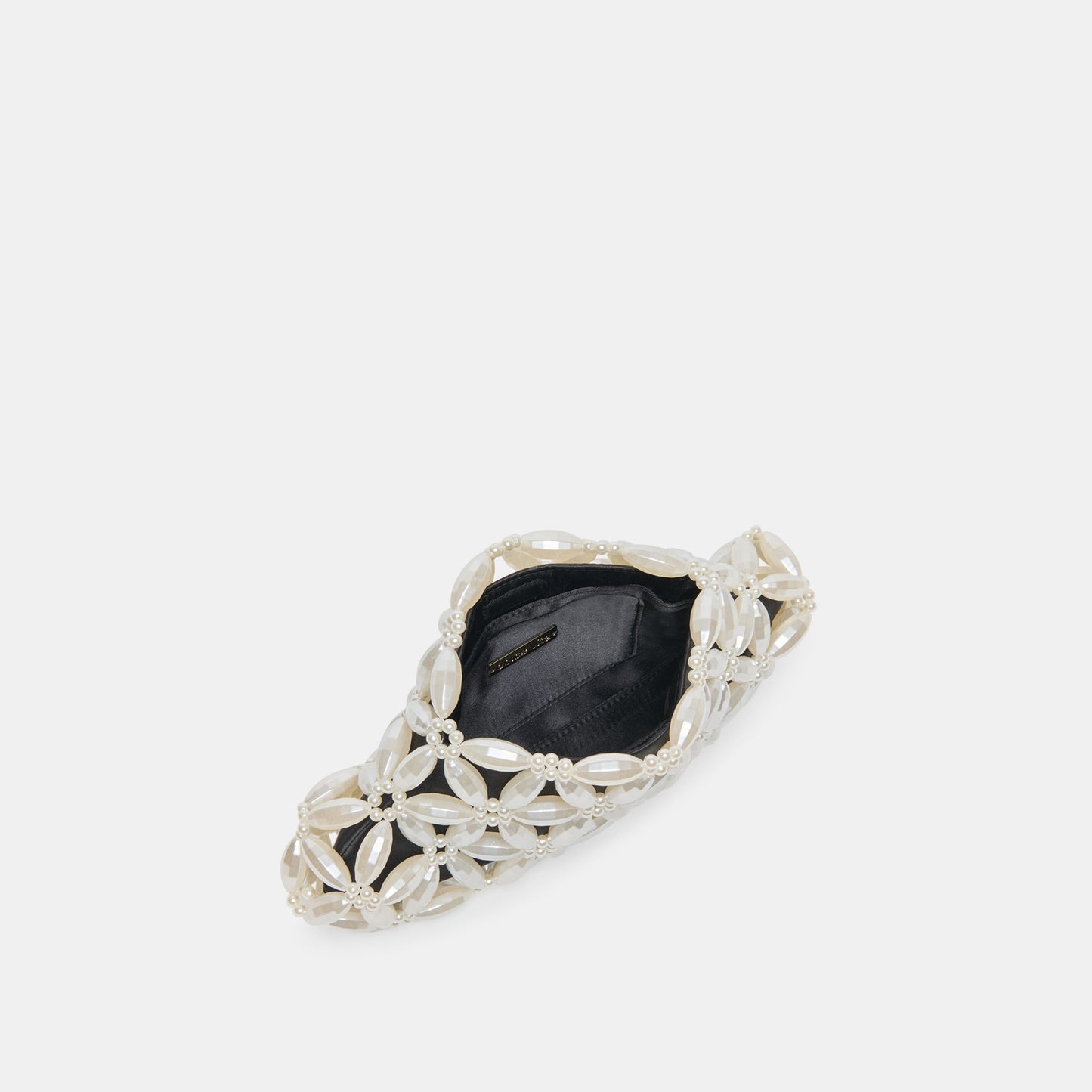 Marlow Black Satin Pearl Clutch Dolce Vita