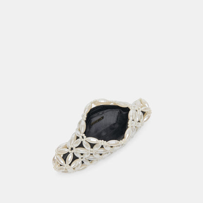 Marlow Black Satin Pearl Clutch Dolce Vita