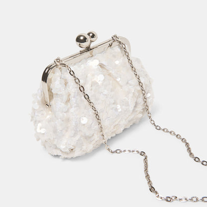 Kendall White Sequin Clutch Dolce Vita