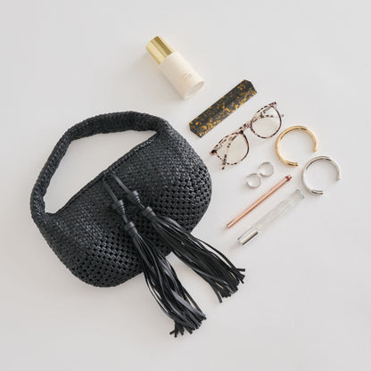 Zenia Black Leather Handbag Dolce Vita