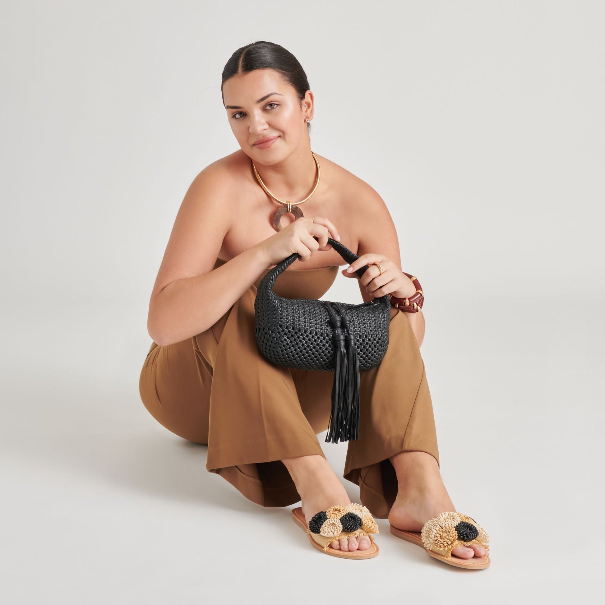 Zenia Black Leather Handbag Dolce Vita