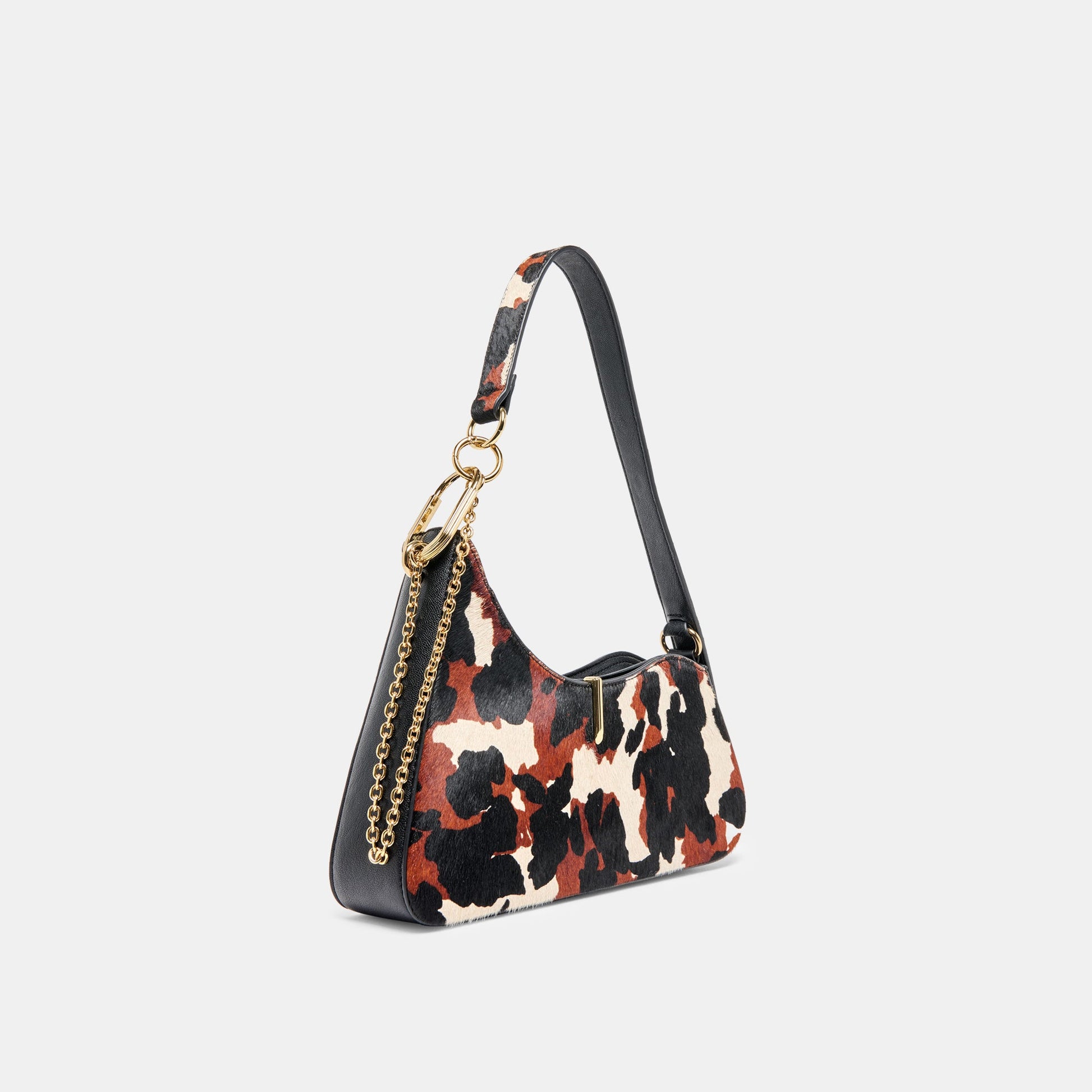 Prya Brown Printed Calf Hair Shoulder Bag Dolce Vita