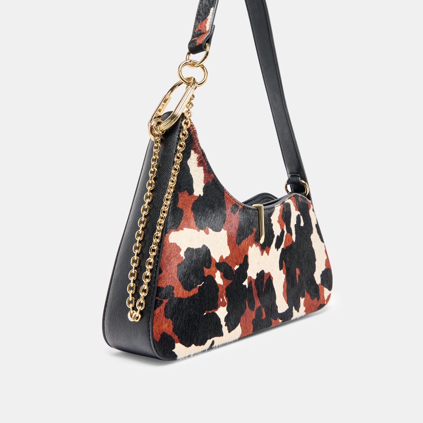 Prya Brown Printed Calf Hair Shoulder Bag Dolce Vita