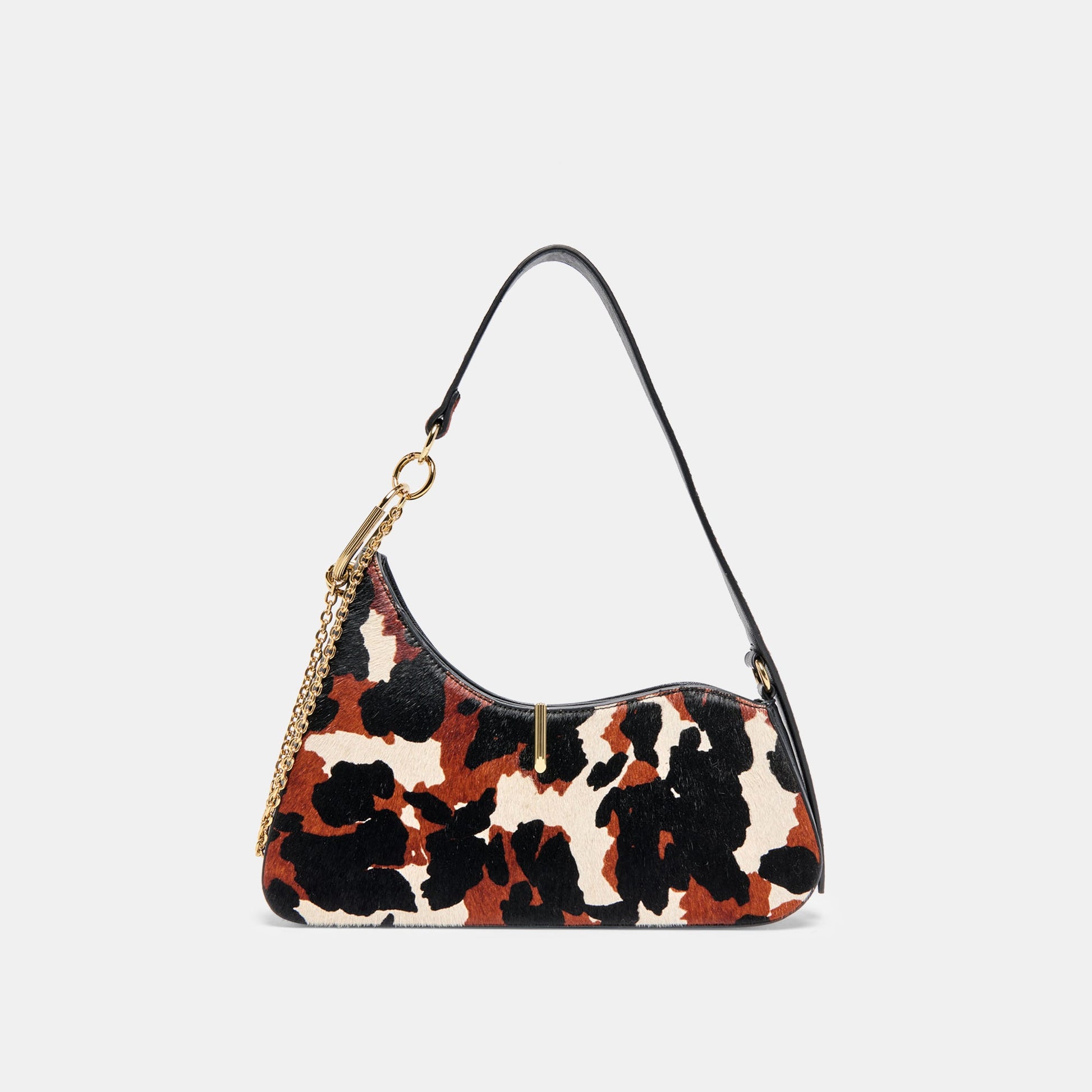 Prya Brown Printed Calf Hair Shoulder Bag Dolce Vita