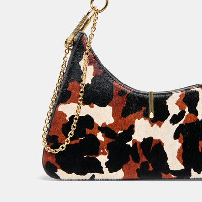 Prya Brown Printed Calf Hair Shoulder Bag Dolce Vita