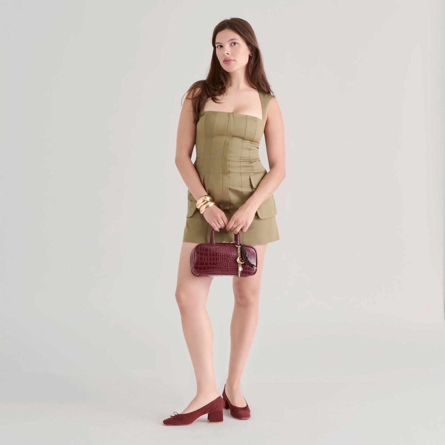 Flyn Burgundy Croco Stella Handbag Dolce Vita