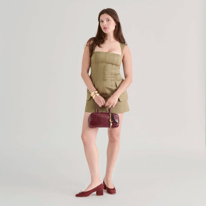 Flyn Burgundy Croco Stella Handbag Dolce Vita