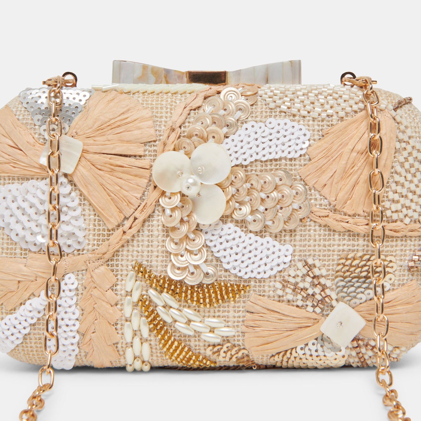 DAISY CLUTCH NATURAL MULTI BEADED Dolce Vita