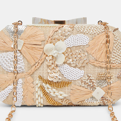 DAISY CLUTCH NATURAL MULTI BEADED Dolce Vita