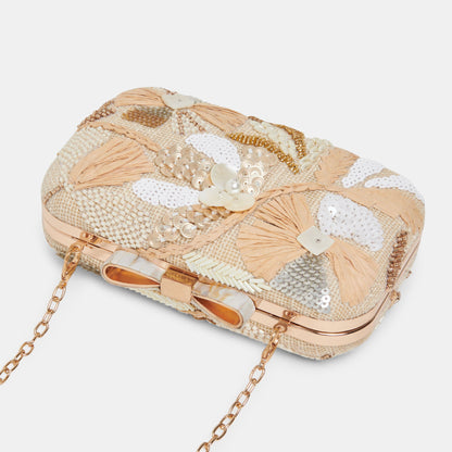 DAISY CLUTCH NATURAL MULTI BEADED Dolce Vita