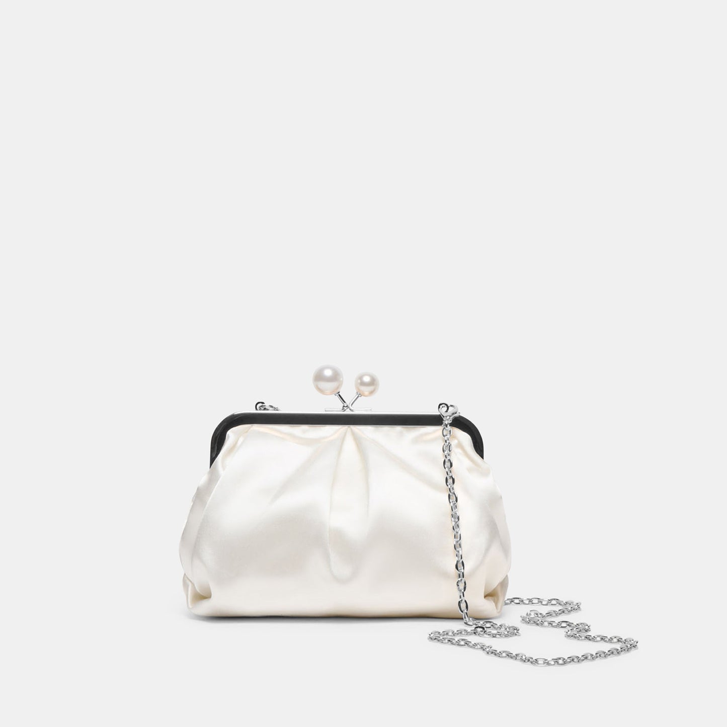 Kendall White Satin Clutch Dolce Vita