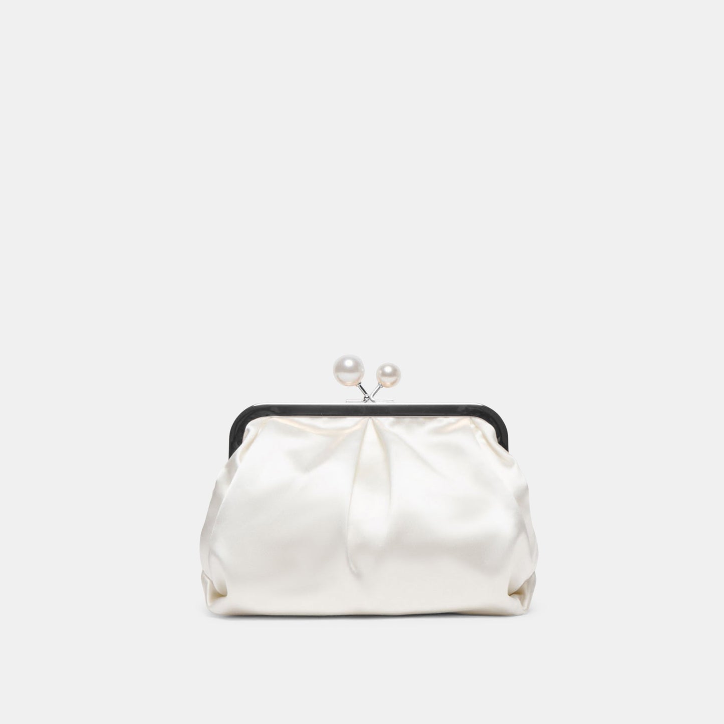 Kendall White Satin Clutch Dolce Vita