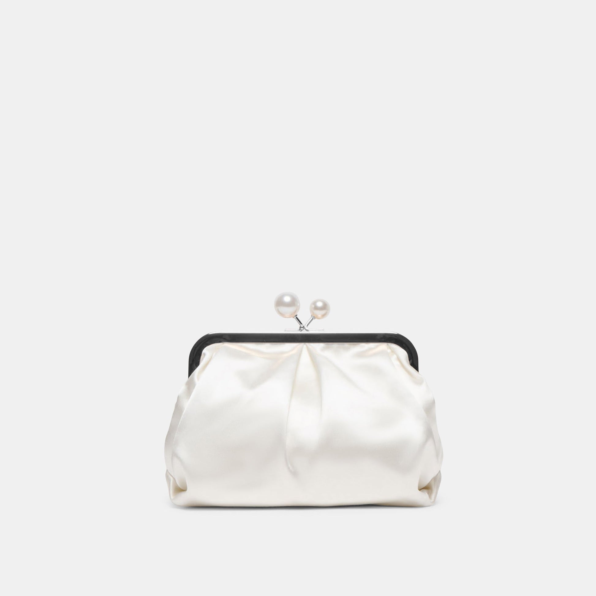 Kendall White Satin Clutch Dolce Vita