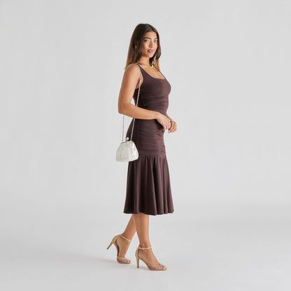 Kendall White Satin Clutch Dolce Vita