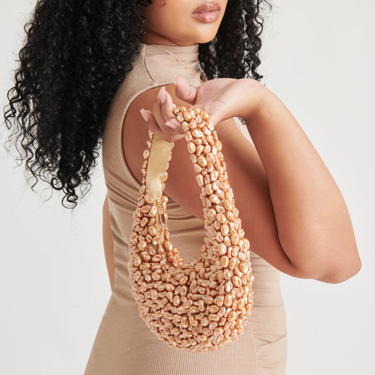 PEARLA SHOULDER BAG GOLD FAUX PEARL Dolce Vita