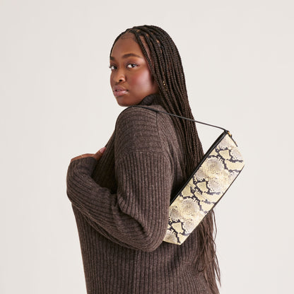 Savaii Black White Snake Stella Shoulder Bag Dolce Vita