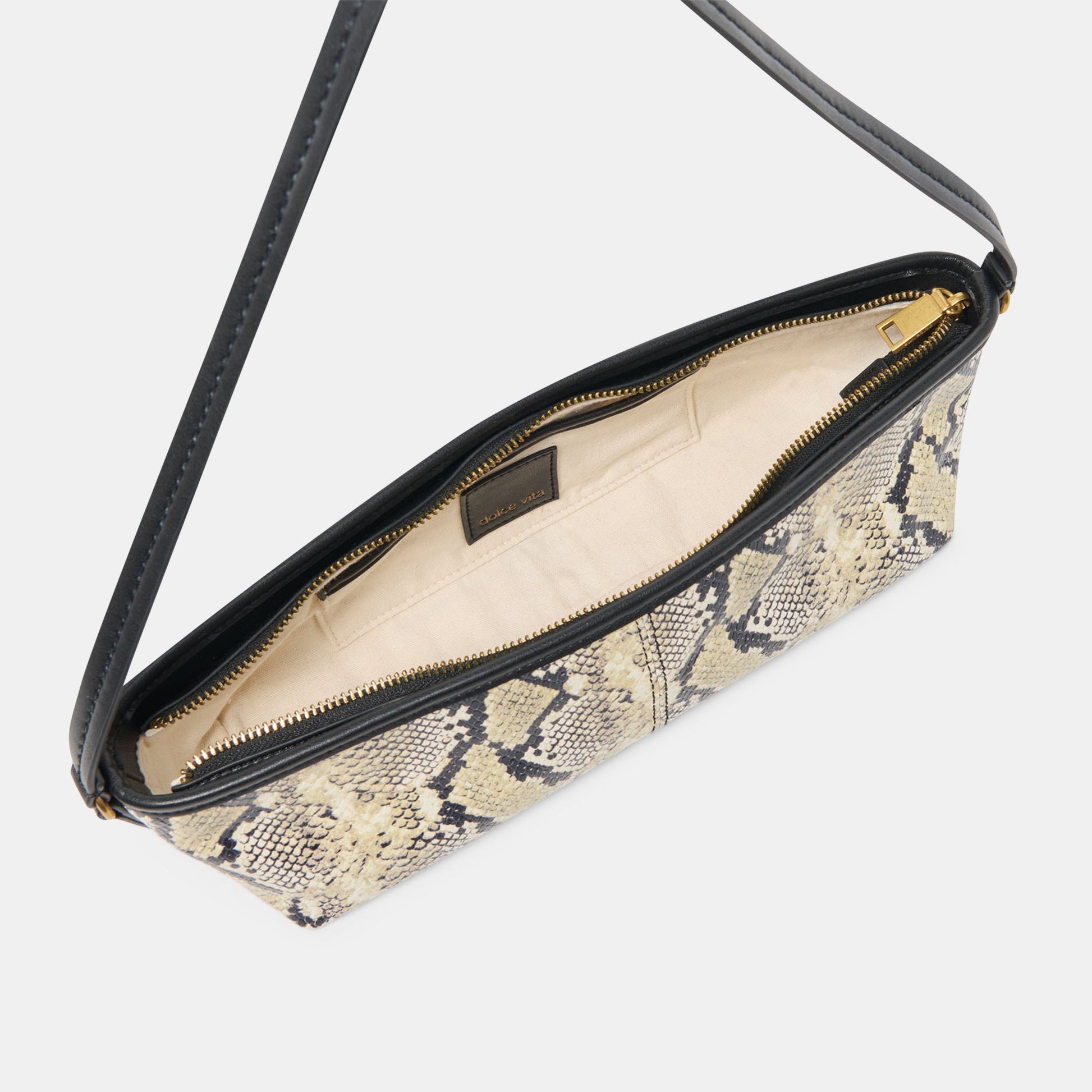 Savaii Black White Snake Stella Shoulder Bag Dolce Vita