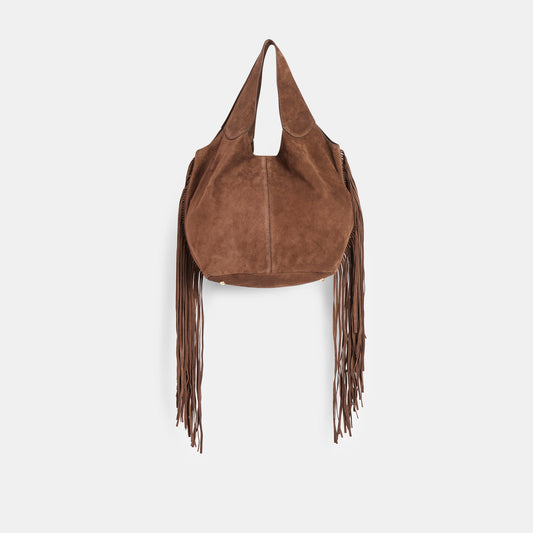 Nakoma Chocolate Suede Shoulder Bag Dolce Vita