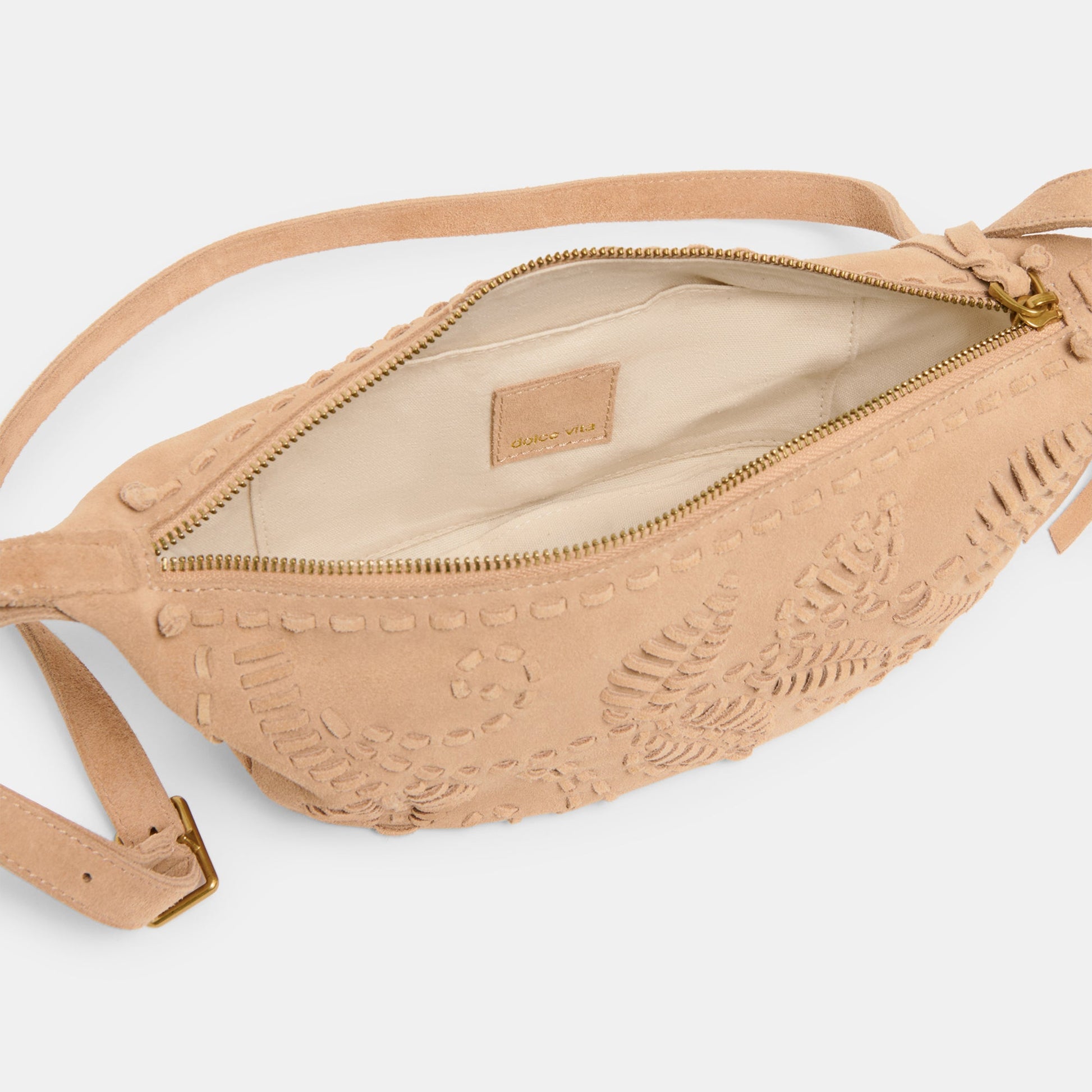 Lipari Beige Suede Crossbody Dolce Vita