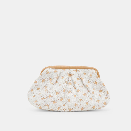 FIORE CLUTCH EMBROIDERED NATURAL RAFFIA Dolce Vita