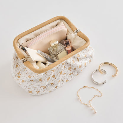 FIORE CLUTCH EMBROIDERED NATURAL RAFFIA Dolce Vita