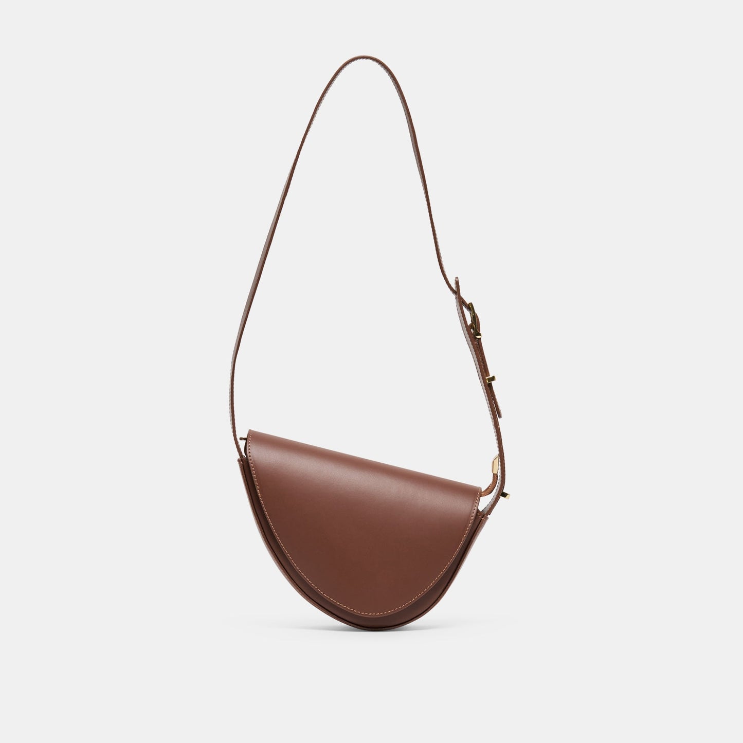Sabine Brown Leather Shoulder Bag Dolce Vita