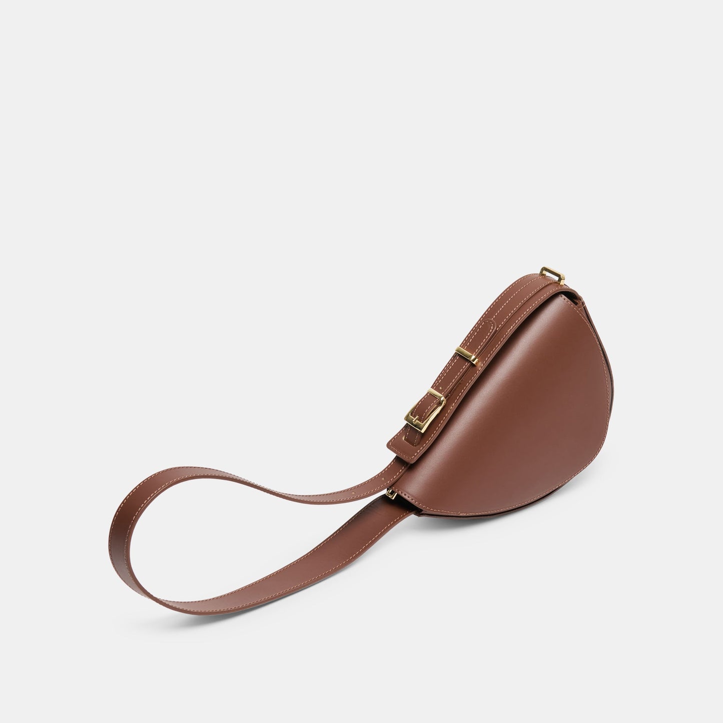 Sabine Brown Leather Shoulder Bag Dolce Vita