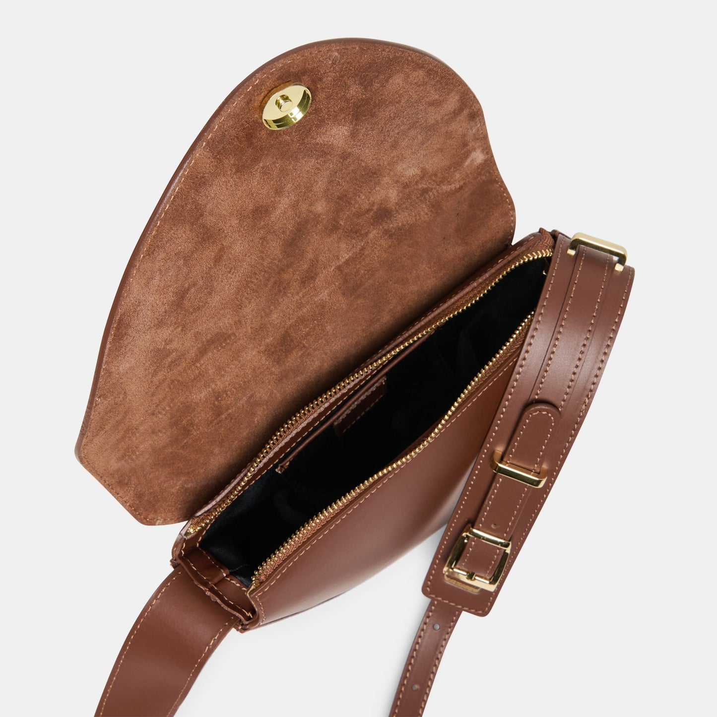 Sabine Brown Leather Shoulder Bag Dolce Vita