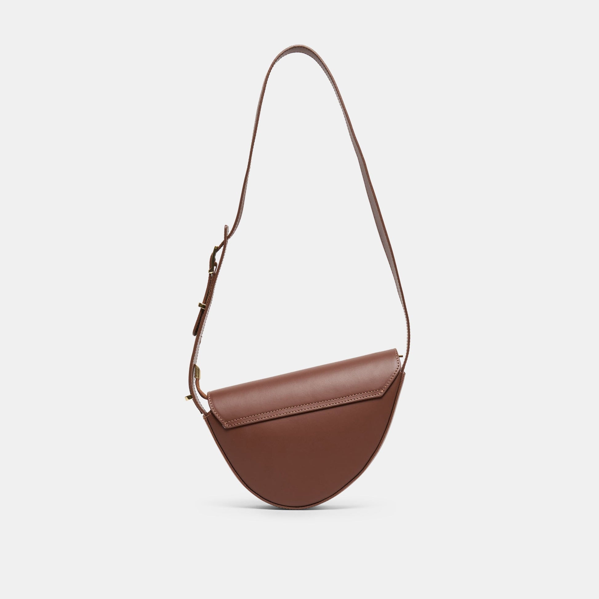 Sabine Brown Leather Shoulder Bag Dolce Vita