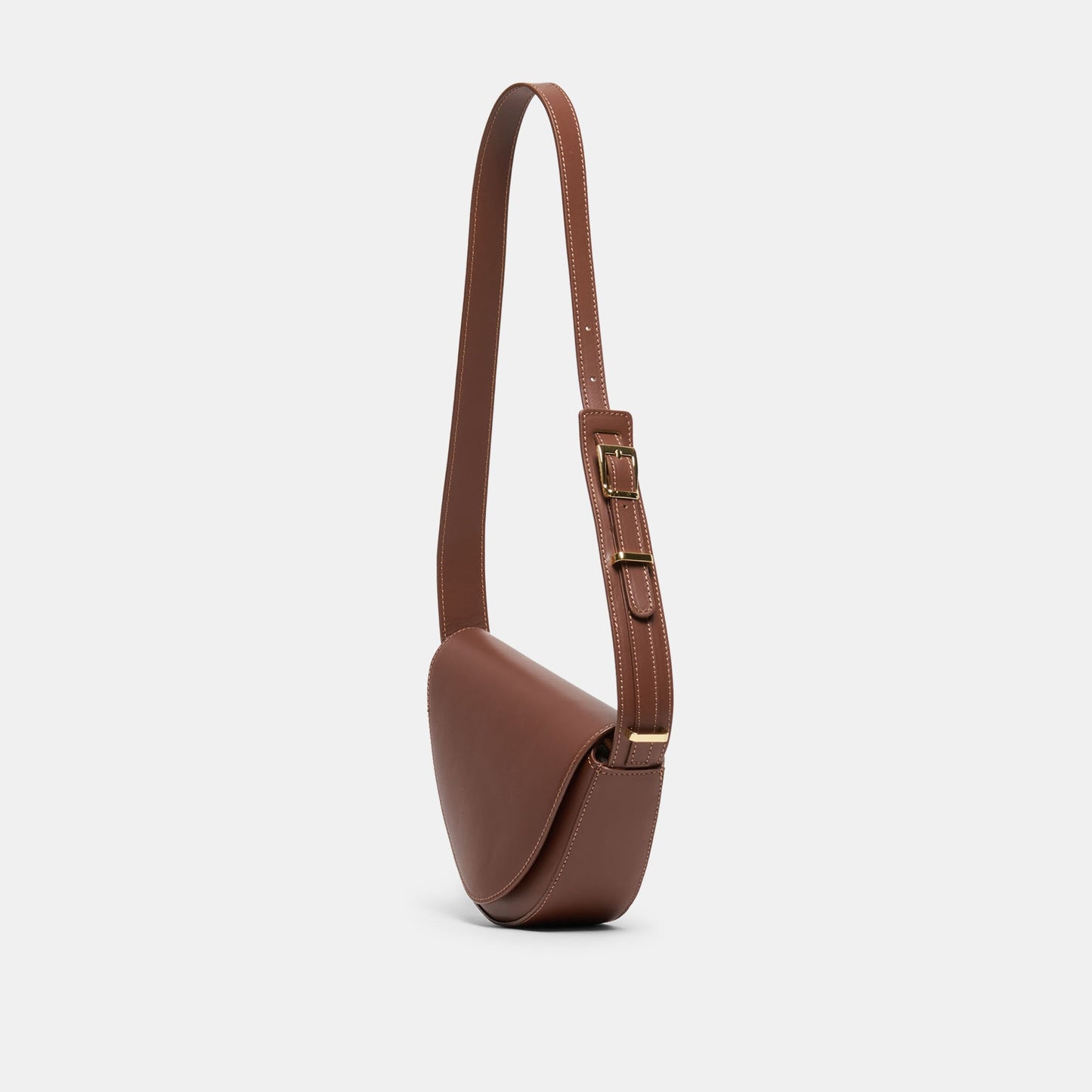 Sabine Brown Leather Shoulder Bag Dolce Vita