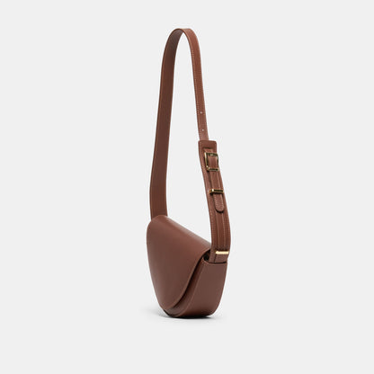 Sabine Brown Leather Shoulder Bag Dolce Vita
