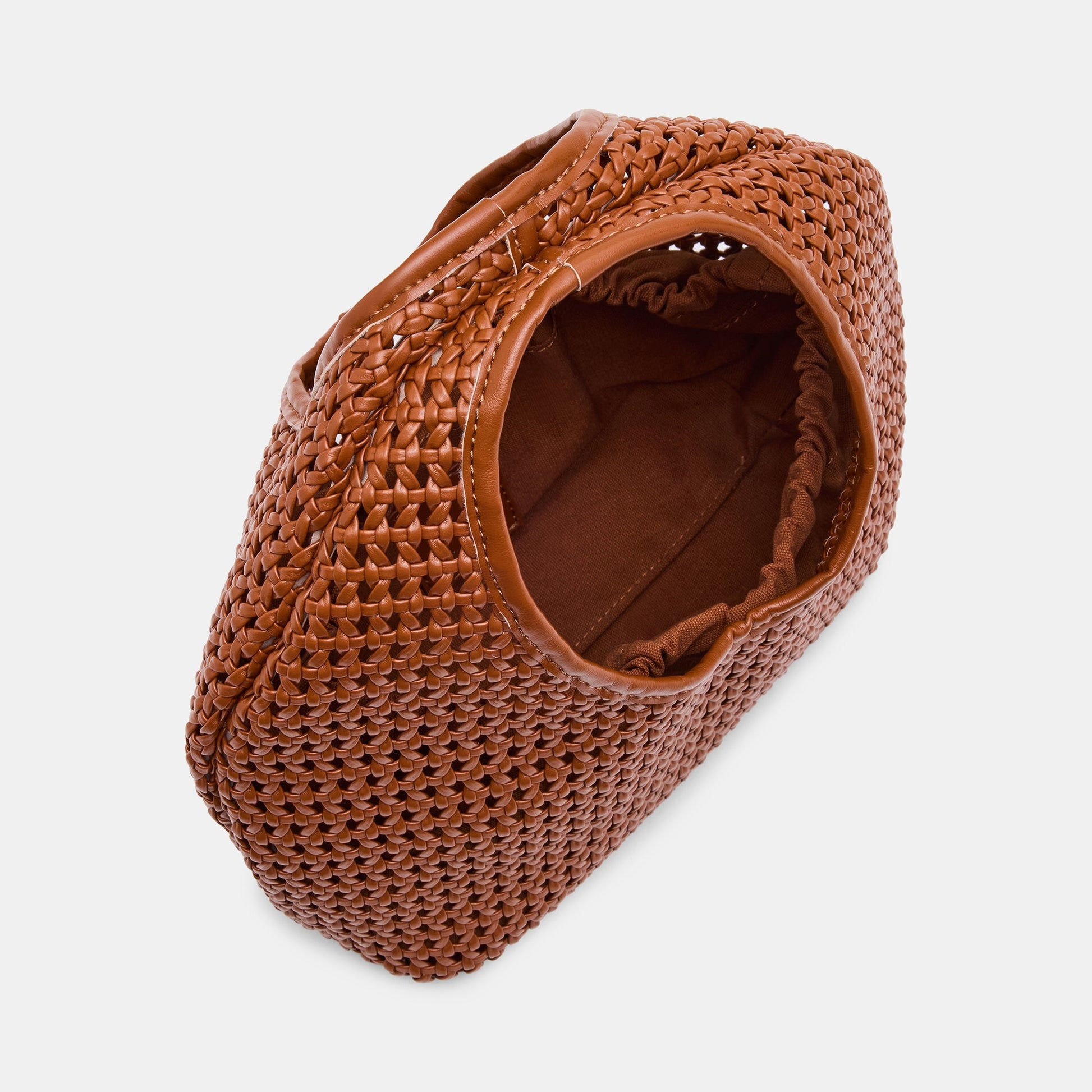 Dahlia Cognac Stella Woven Handbag Dolce Vita