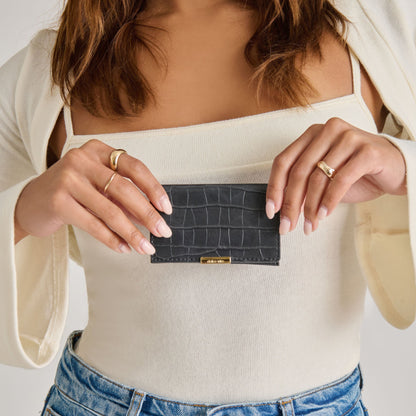 Mini-Me Grey Croco Stella Wallet Dolce Vita