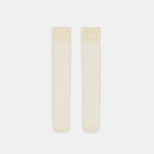 Ruffle Ivory Sheer Knee High Socks Dolce Vita