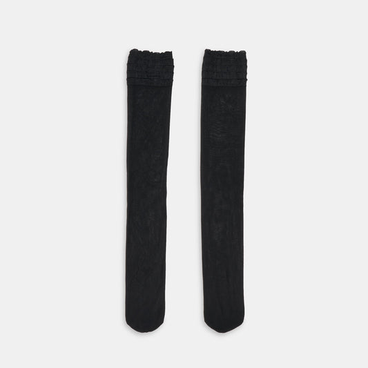 Ruffle Black Sheer Knee High Socks Dolce Vita