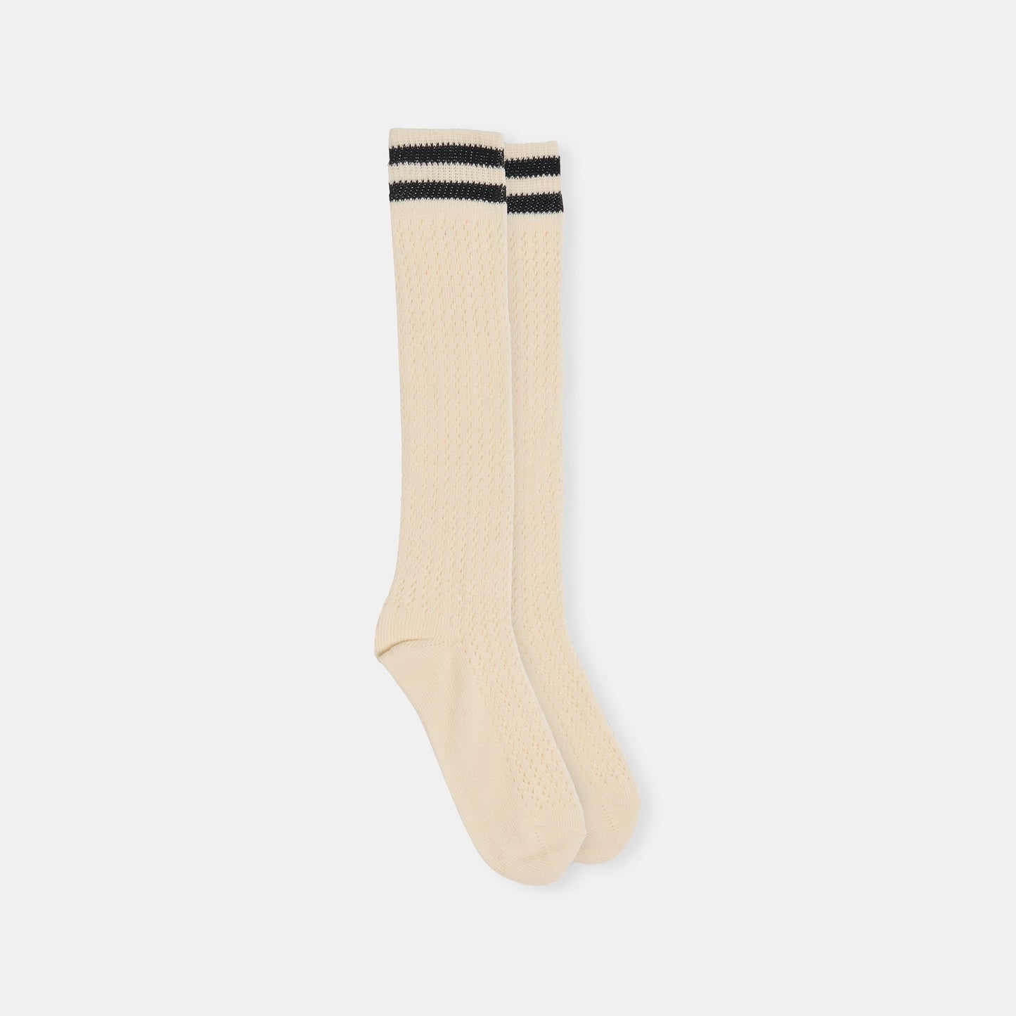 Pointelle Striped Black White Knee High Sock Dolce Vita