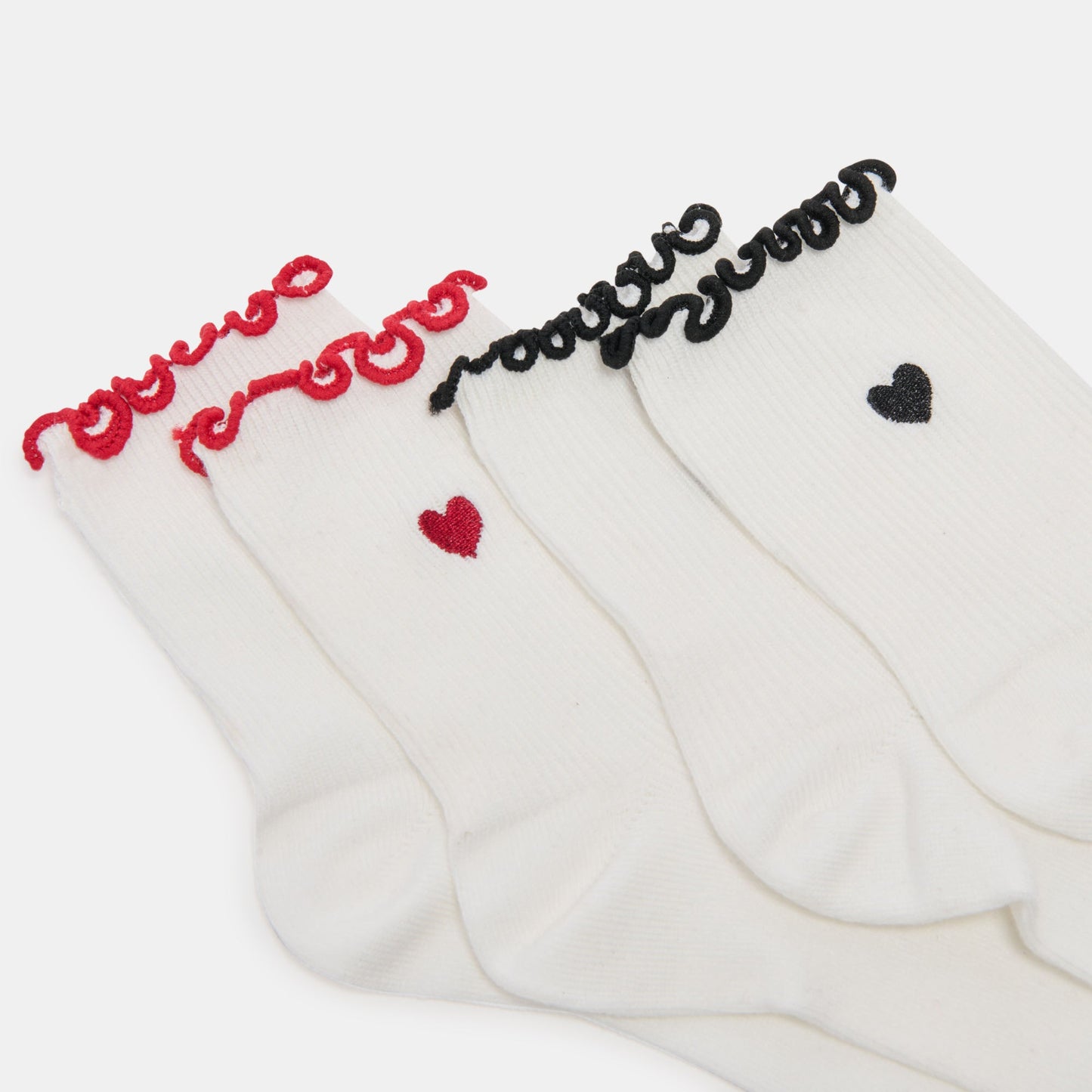 5 Pack Embroidered Rib White Black Multi Anklet Socks Dolce Vita