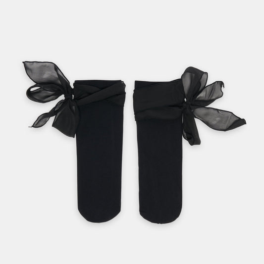 Tie Bow Black Anklet Socks Dolce Vita