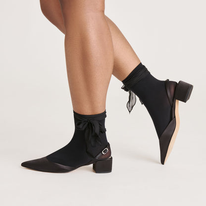 Tie Bow Black Anklet Socks Dolce Vita