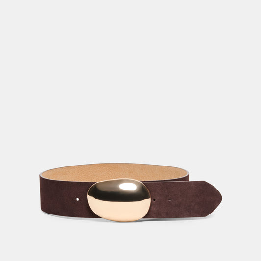 Bubble Mahogany Gold Buckle Belt Dolce Vita